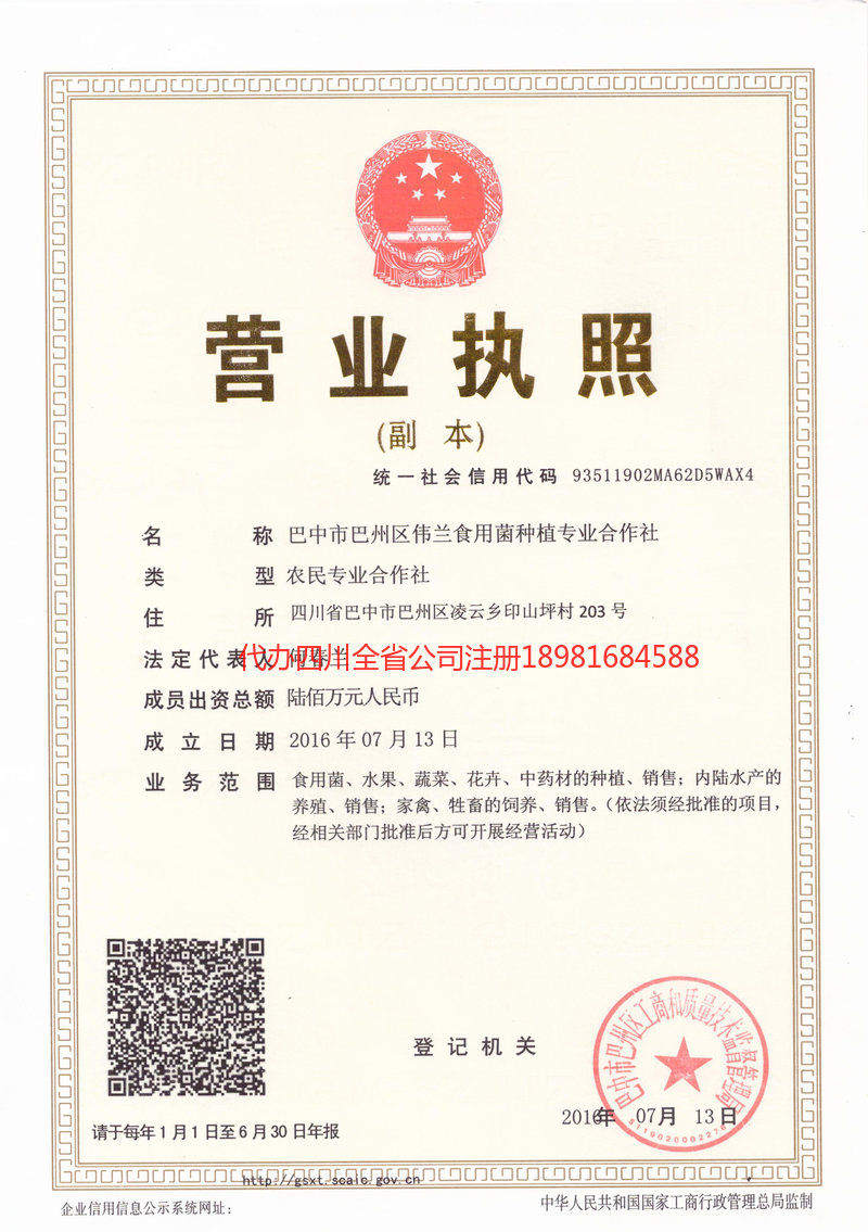 宜昌宜昌伟兰食用菌种植专业合作社